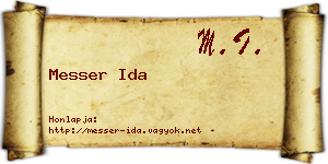 Messer Ida névjegykártya